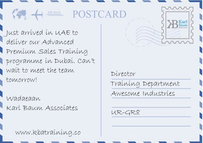 Face of Training in Dubai postcard