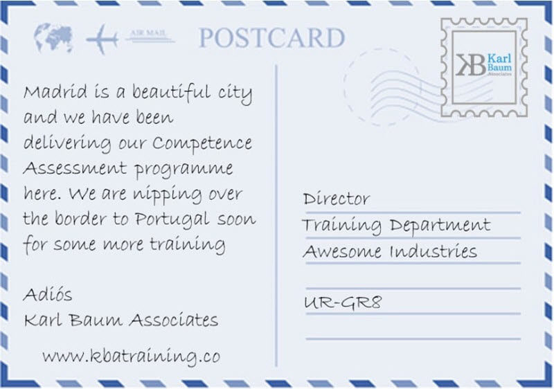 Face of Training in Spain postcard