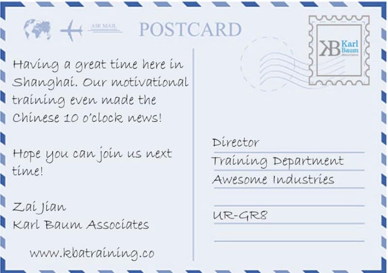 Face of Training in Shanghai postcard