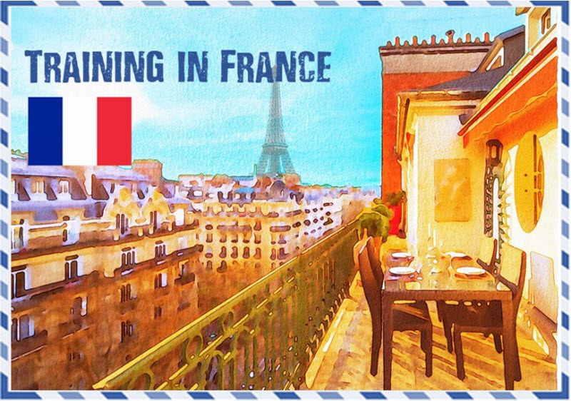 Back of Training in France postcard
