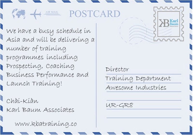 Postcard of KBA's USA Train the Trainer delivery in New York and South Carolina