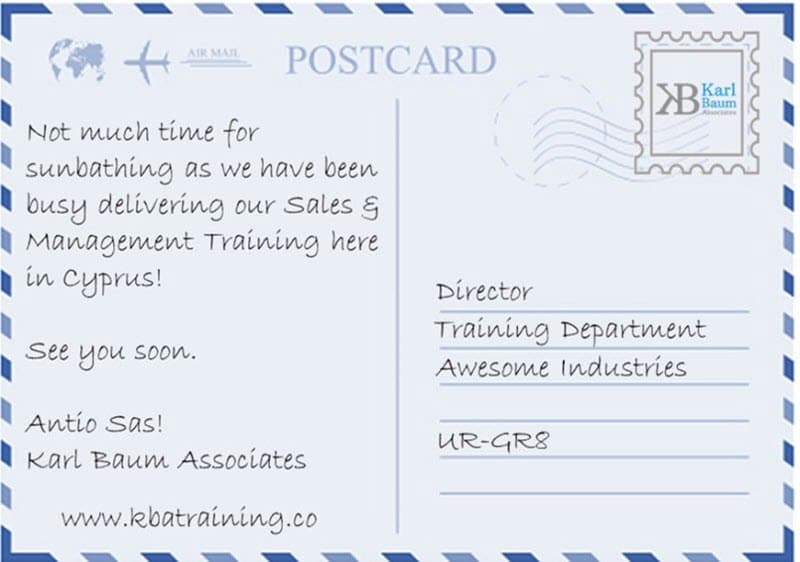 Face of Training in Cyprus postcard
