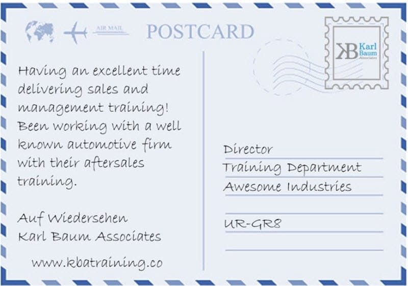 Face of Training in Germany postcard