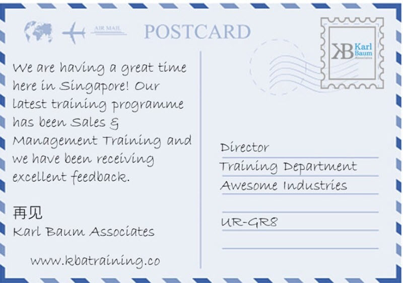 Face of Training in Singapore postcard