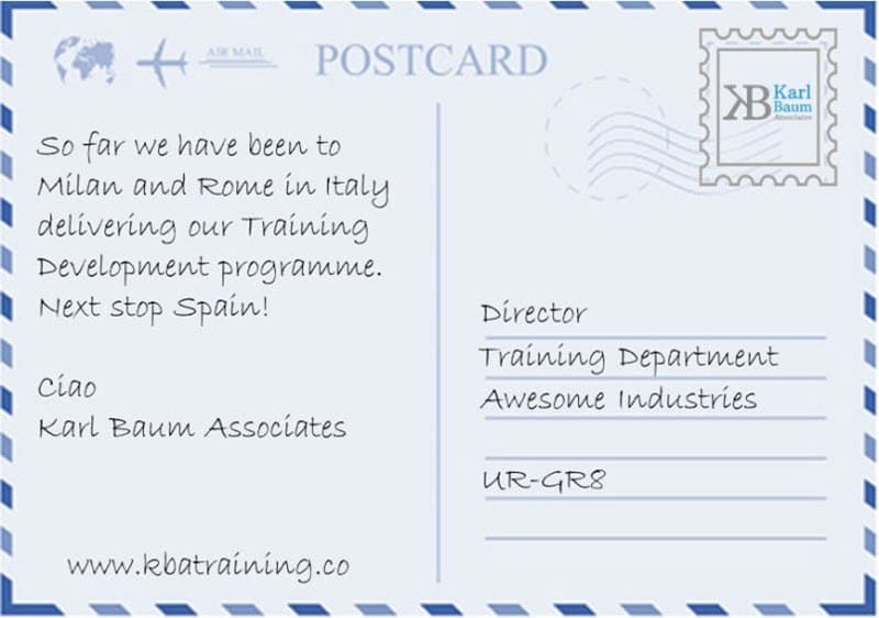 Face of Training in Italy postcard